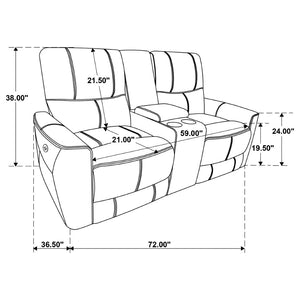 English Elm Amberly Power Reclining Sofa Set with Leatherette Tufted Upholstery for Living Rooms B062S02117