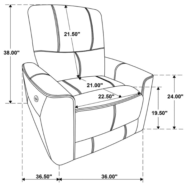 English Elm Amberly Power Reclining Sofa Set with Leatherette Tufted Upholstery for Living Rooms B062S02117