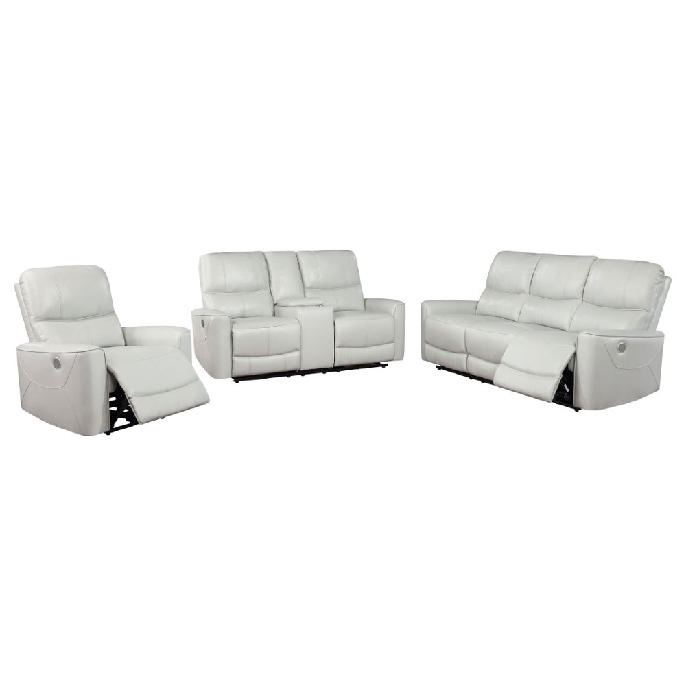English Elm Amberly Power Reclining Sofa Set with Leatherette Tufted Upholstery for Living Rooms B062S02117