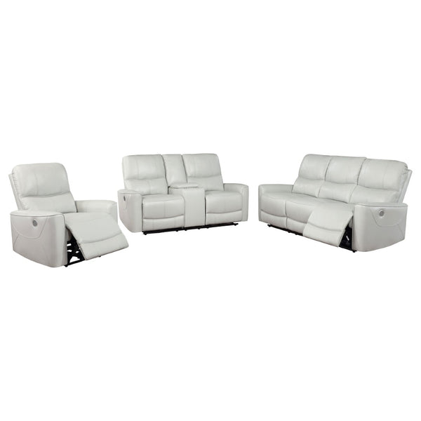 English Elm Amberly Power Reclining Sofa Set with Leatherette Tufted Upholstery for Living Rooms B062S02117