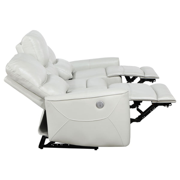 English Elm Amberly Power Reclining Sofa Set with Leatherette Tufted Upholstery for Living Rooms B062S02117