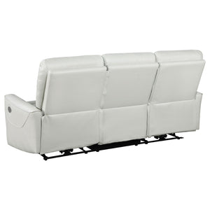 English Elm Amberly Power Reclining Sofa Set with Leatherette Tufted Upholstery for Living Rooms B062S02117