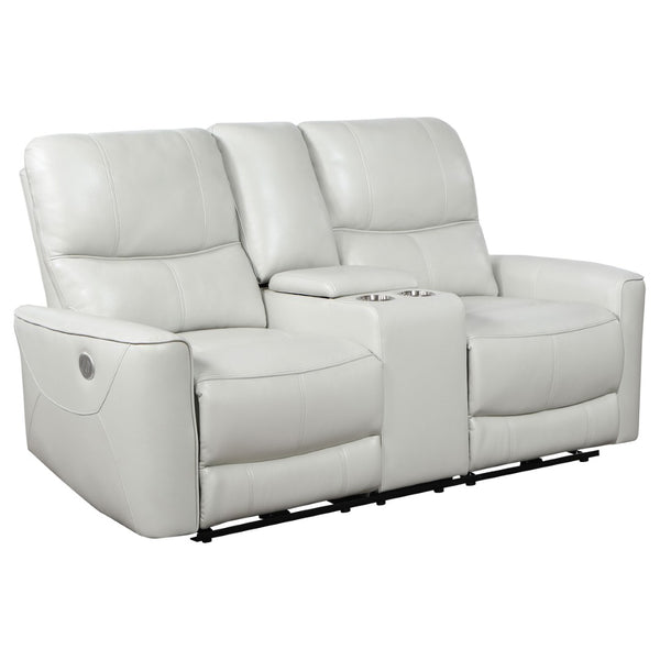 English Elm Amberly Power Reclining Sofa Set with Leatherette Tufted Upholstery for Living Rooms B062S02117