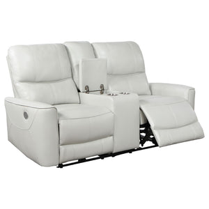 English Elm Amberly Power Reclining Sofa Set with Leatherette Tufted Upholstery for Living Rooms B062S02117
