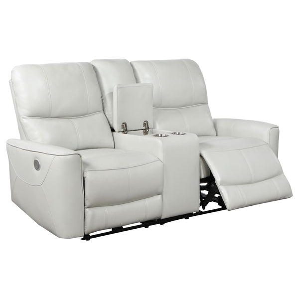 English Elm Amberly Power Reclining Sofa Set with Leatherette Tufted Upholstery for Living Rooms B062S02117