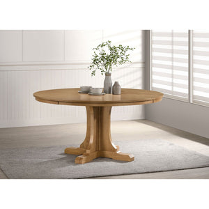 English Elm Auburn Round White Oak Pedestal Dining Table Seats Four with Natural Grain Finish B062S02118