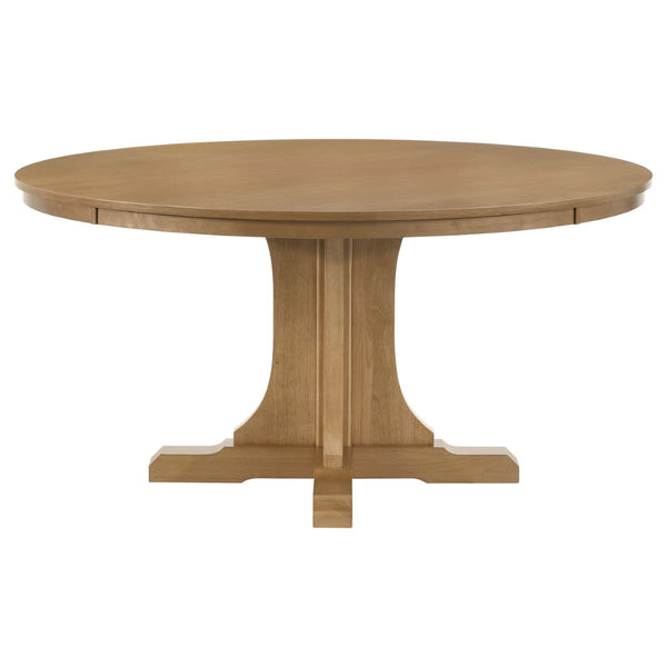 English Elm Auburn Round White Oak Pedestal Dining Table Seats Four with Natural Grain Finish B062S02118