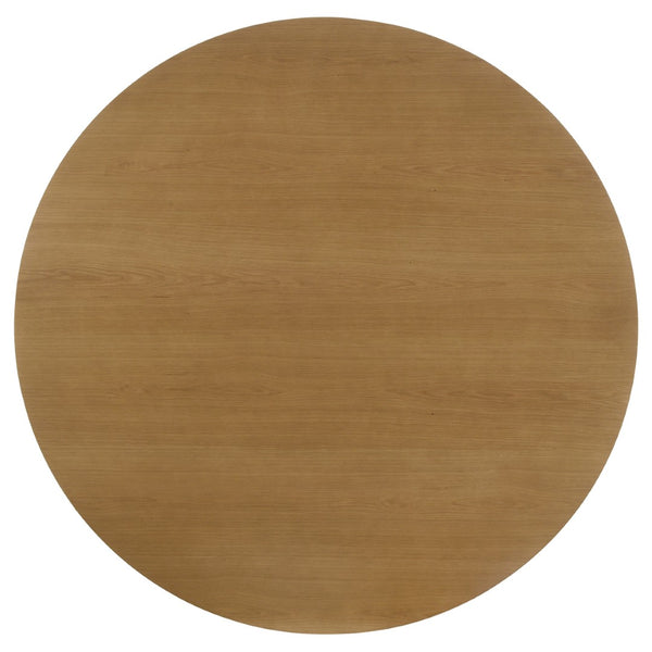 English Elm Auburn Round White Oak Pedestal Dining Table Seats Four with Natural Grain Finish B062S02118
