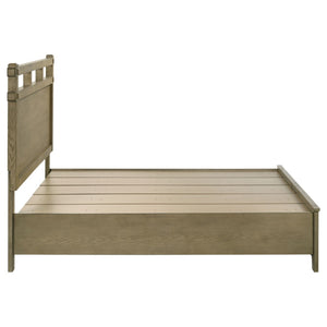 English Elm Pelton Queen Platform Bed Warm Oak Veneer Slat Headboard with Footboard Storage Drawers B062S02120