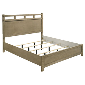 English Elm Pelton Vineyard Oak Eastern King Panel Bed with Open Slat Architectural Headboard B062S02123
