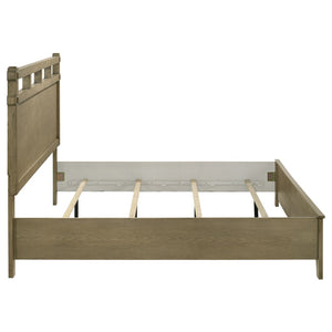 English Elm Pelton Vineyard Oak Eastern King Panel Bed with Open Slat Architectural Headboard B062S02123