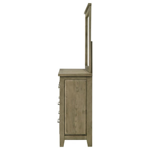 English Elm Pelton Six Drawer Dresser with Mirror Oak Veneer Farmhouse Bedroom Furniture Set B062S02124