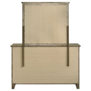 English Elm Pelton Six Drawer Dresser with Mirror Oak Veneer Farmhouse Bedroom Furniture Set B062S02124