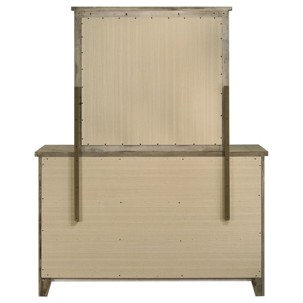 English Elm Pelton Six Drawer Dresser with Mirror Oak Veneer Farmhouse Bedroom Furniture Set B062S02124