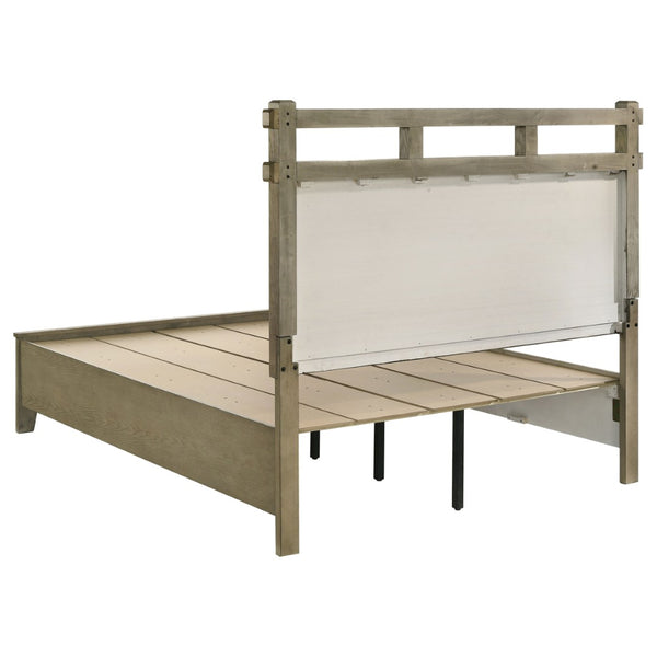 English Elm Pelton Four Piece Queen Bedroom Set Oak Grain Finish with Storage Bed and Dresser B062S02125