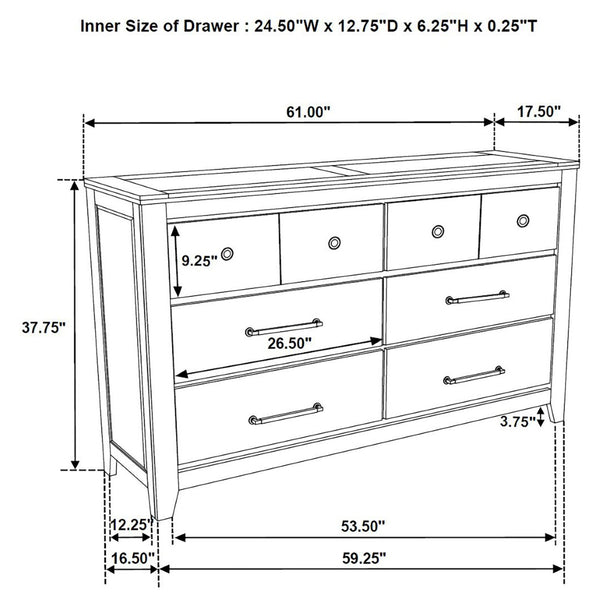 English Elm Pelton Five Piece Queen Bedroom Set with Storage Bed Vineyard Oak Veneer Finish B062S02126