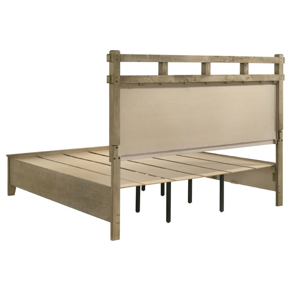 English Elm Pelton Vineyard Oak Four Piece Eastern King Bedroom Set with Storage Bed and Mirror B062S02127