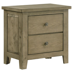 English Elm Pelton Vineyard Oak Four Piece Eastern King Bedroom Set with Storage Bed and Mirror B062S02127