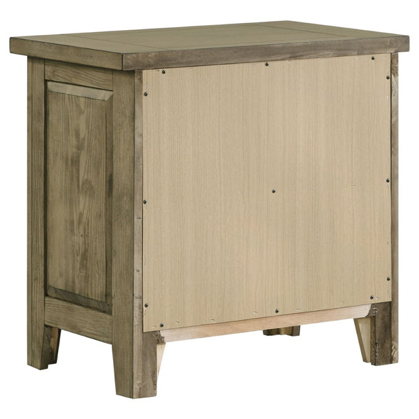 English Elm Pelton Vineyard Oak Four Piece Eastern King Bedroom Set with Storage Bed and Mirror B062S02127