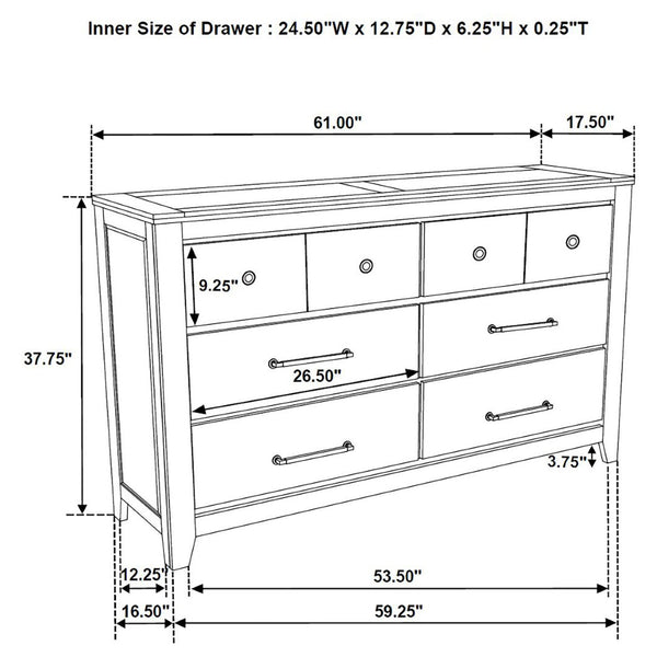 English Elm Pelton Vineyard Oak King Bedroom Set with Storage Bed Dresser Chest and Nightstand B062S02128
