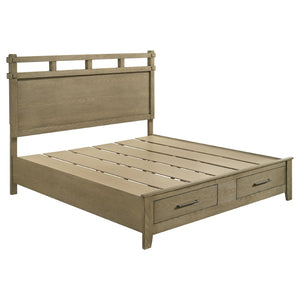 English Elm Pelton Vineyard Oak King Bedroom Set with Storage Bed Dresser Chest and Nightstand B062S02128