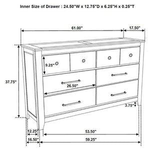 English Elm Pelton Vineyard Oak Eastern King Bedroom Set with Slat Headboard and Nickel Hardware B062S02131