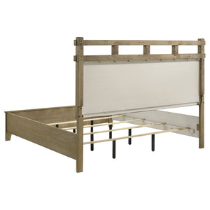 English Elm Pelton Vineyard Oak Eastern King Bedroom Set with Slat Headboard and Nickel Hardware B062S02131