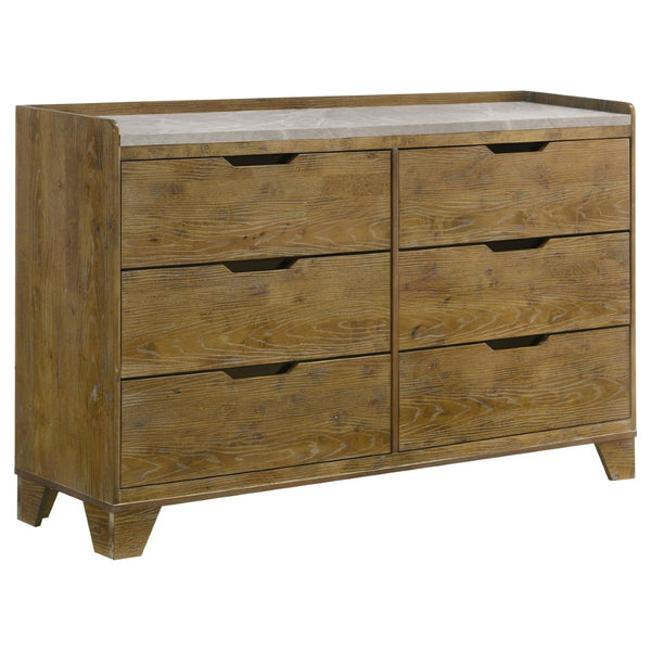 English Elm Packard Eastern King Bedroom Set with Bookcase Headboard and Faux Marble Tops B062S02137