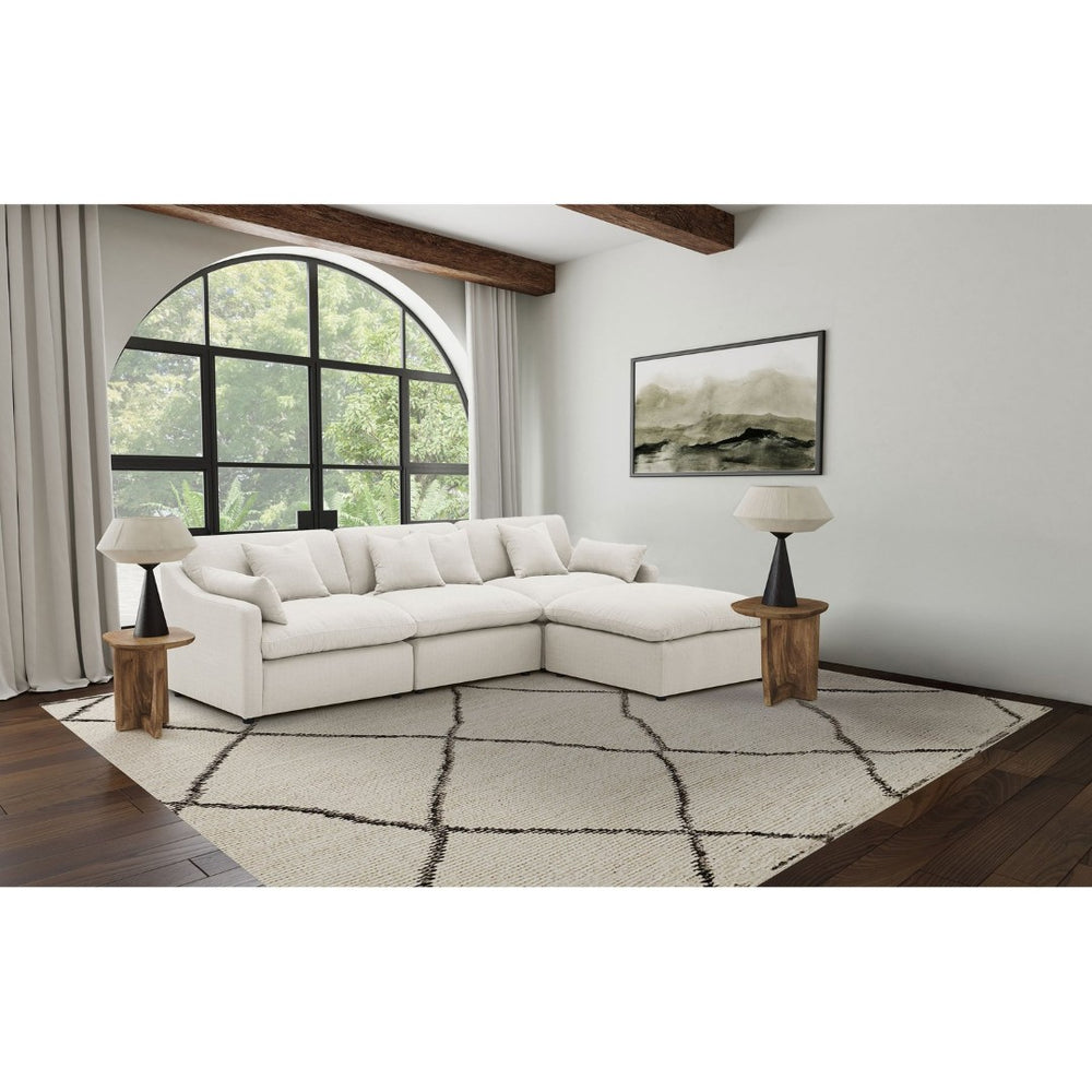 English Elm Greeley Four Piece Modular Sectional with Ottoman in Performance Fabric for Living Rooms B062S02139