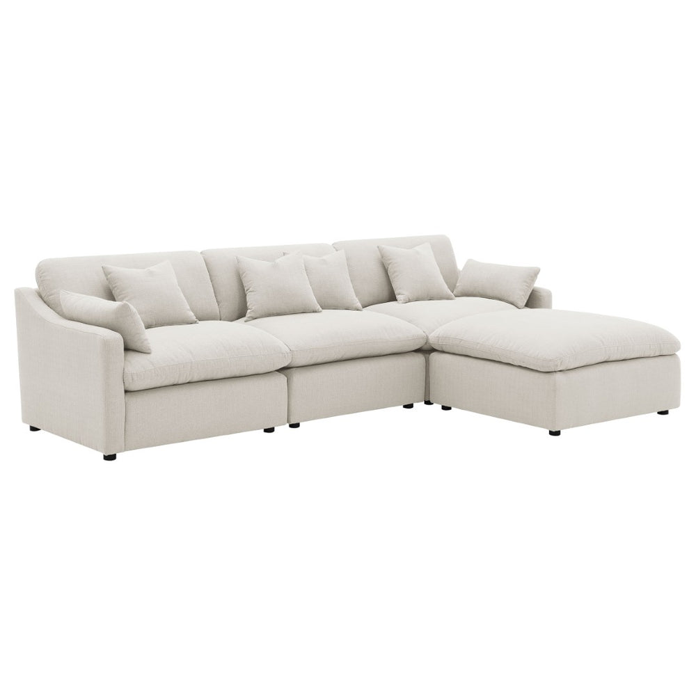 English Elm Greeley Four Piece Modular Sectional with Ottoman in Performance Fabric for Living Rooms B062S02139