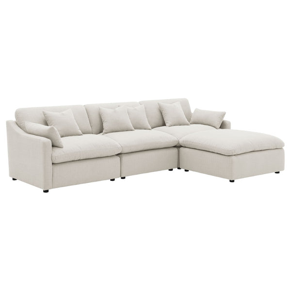 English Elm Greeley Four Piece Modular Sectional with Ottoman in Performance Fabric for Living Rooms B062S02139