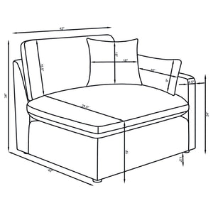 English Elm Greeley Four Piece Modular Sectional with Ottoman in Performance Fabric for Living Rooms B062S02139