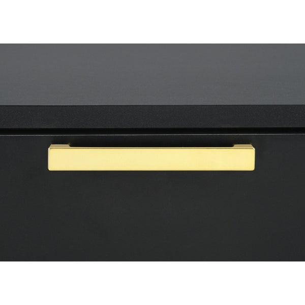 English Elm James Six Drawer Dresser with Mirror Matte Black Gold Hardware Glam Bedroom Storage B062S02143