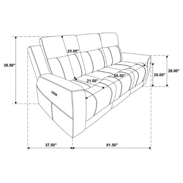 English Elm Patrick Chenille Power Reclining Sofa and Loveseat Set for Contemporary Living Rooms Ivory B062S02144