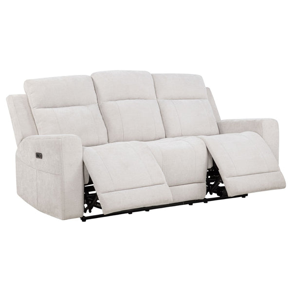 English Elm Patrick Chenille Power Reclining Sofa Set Three Piece Living Room Seating Collection Ivory B062S02145