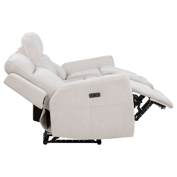 English Elm Patrick Chenille Power Reclining Sofa Set Three Piece Living Room Seating Collection Ivory B062S02145