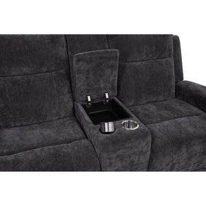 English Elm Patrick Chenille Power Reclining Sofa and Loveseat Set for Contemporary Living Rooms Dark Grey B062S02146