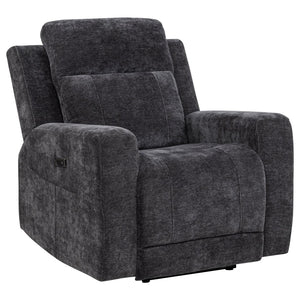 English Elm Patrick Chenille Power Reclining Sofa Set Three Piece Living Room Seating Collection Dark Grey B062S02147
