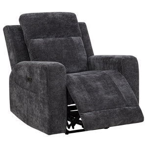 English Elm Patrick Chenille Power Reclining Sofa Set Three Piece Living Room Seating Collection Dark Grey B062S02147