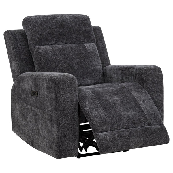 English Elm Patrick Chenille Power Reclining Sofa Set Three Piece Living Room Seating Collection Dark Grey B062S02147