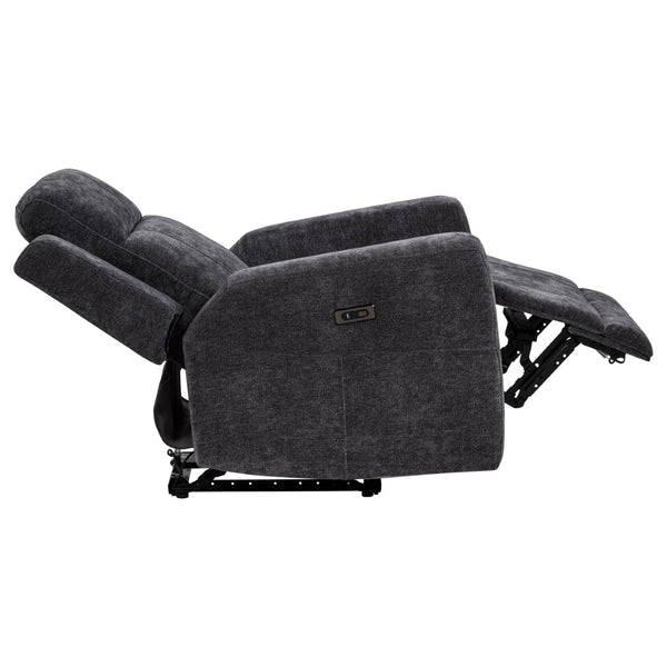 English Elm Patrick Chenille Power Reclining Sofa Set Three Piece Living Room Seating Collection Dark Grey B062S02147
