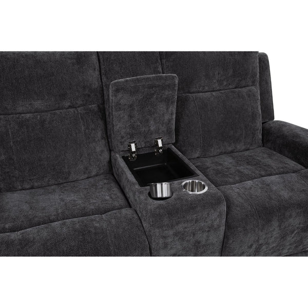 English Elm Patrick Chenille Power Reclining Sofa Set Three Piece Living Room Seating Collection Dark Grey B062S02147