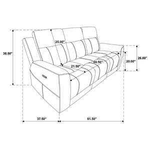 English Elm Patrick Chenille Power Reclining Sofa Set Three Piece Living Room Seating Collection Dark Grey B062S02147