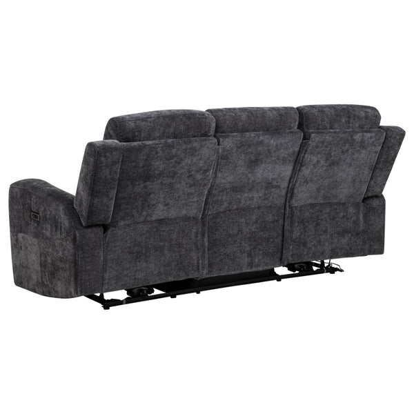 English Elm Patrick Chenille Power Reclining Sofa Set Three Piece Living Room Seating Collection Dark Grey B062S02147