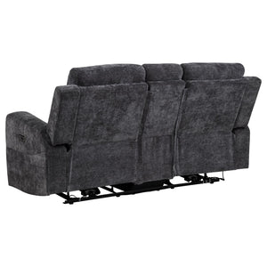 English Elm Patrick Chenille Power Reclining Sofa Set Three Piece Living Room Seating Collection Dark Grey B062S02147