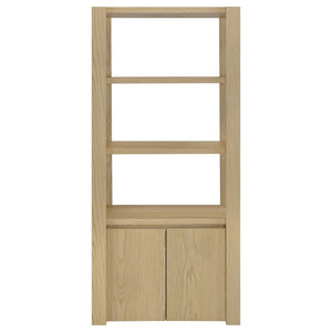 English Elm Susac Three Piece Wall Spanning Entertainment Center with Oak Finish Media Towers B062S02158