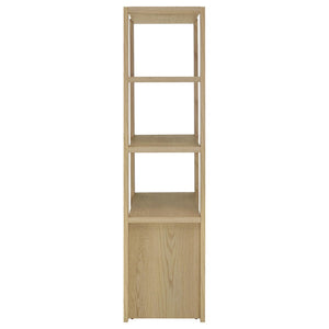 English Elm Susac Three Piece Wall Spanning Entertainment Center with Oak Finish Media Towers B062S02158