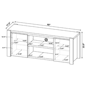 English Elm Susac Three Piece Wall Spanning Entertainment Center with Oak Finish Media Towers B062S02158
