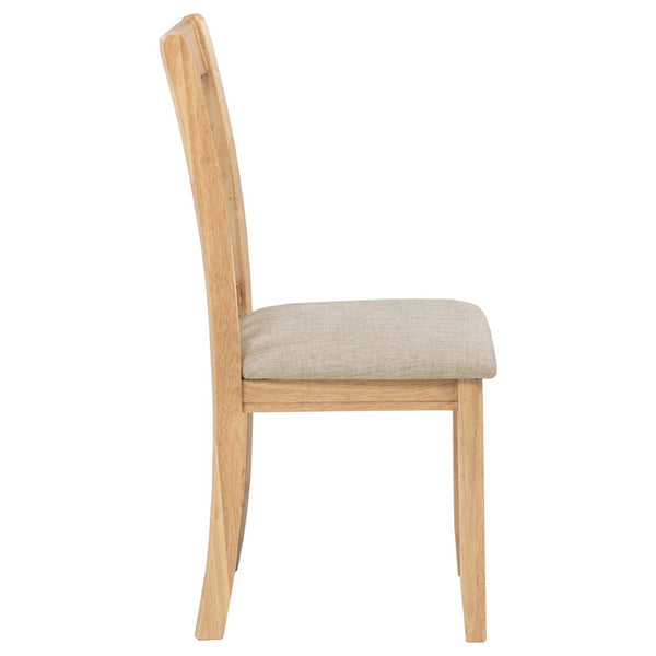 English Elm Davis Oak Veneer Oval Extension Dining Set with Storage Pedestal and Linen Chairs B062S02159