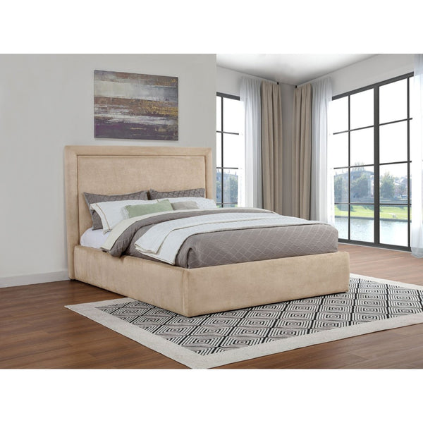 English Elm Brandon Tall Panel Upholstered Eastern King Platform Bed Warm Fabric Low Profile B062S02162
